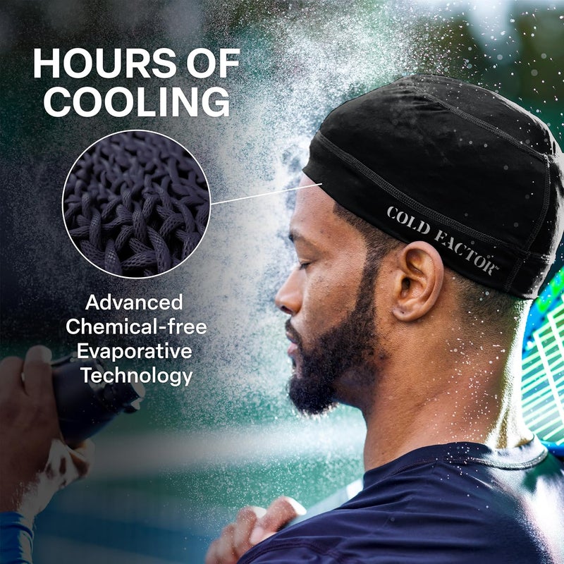 COLD FACTOR Instant Cooling Skull Cap & Helmet Liner 2 Pack|UPF 50+ Protection, Chemical-Free Evaporative Cooling Technology - Image 4